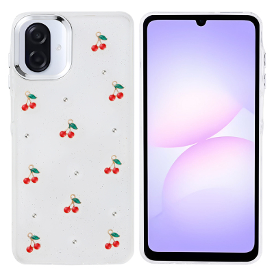 Galaxy A07 Kılıf Airbag Tasarımlı Simli Şeffaf Zore Kutup Kapak - Zore