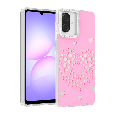 Galaxy A07 Kılıf Damla Taşlı Zore Rivas Sert PC Kapak - Zore