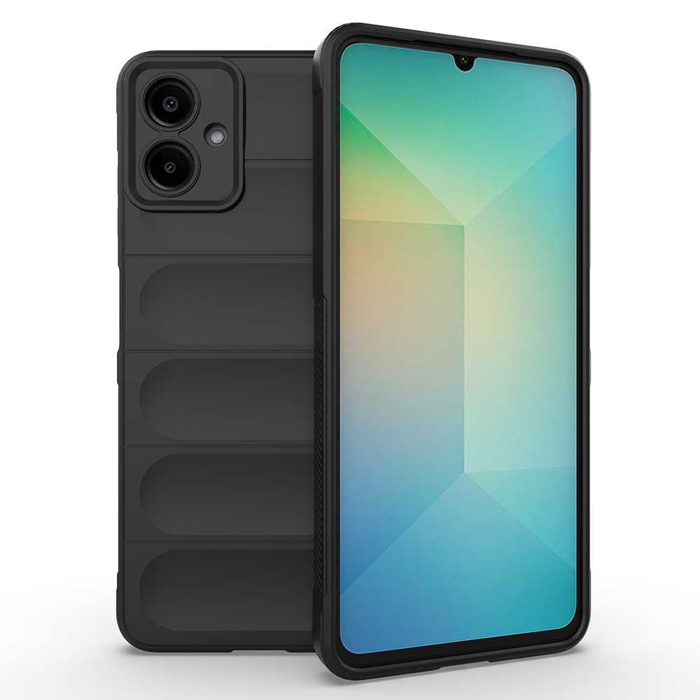 Galaxy A07 Kılıf Esnek TPU Oyuklu Arka Yüzey Tasarımlı Zore Etnik Silikon Kapak - Siyah