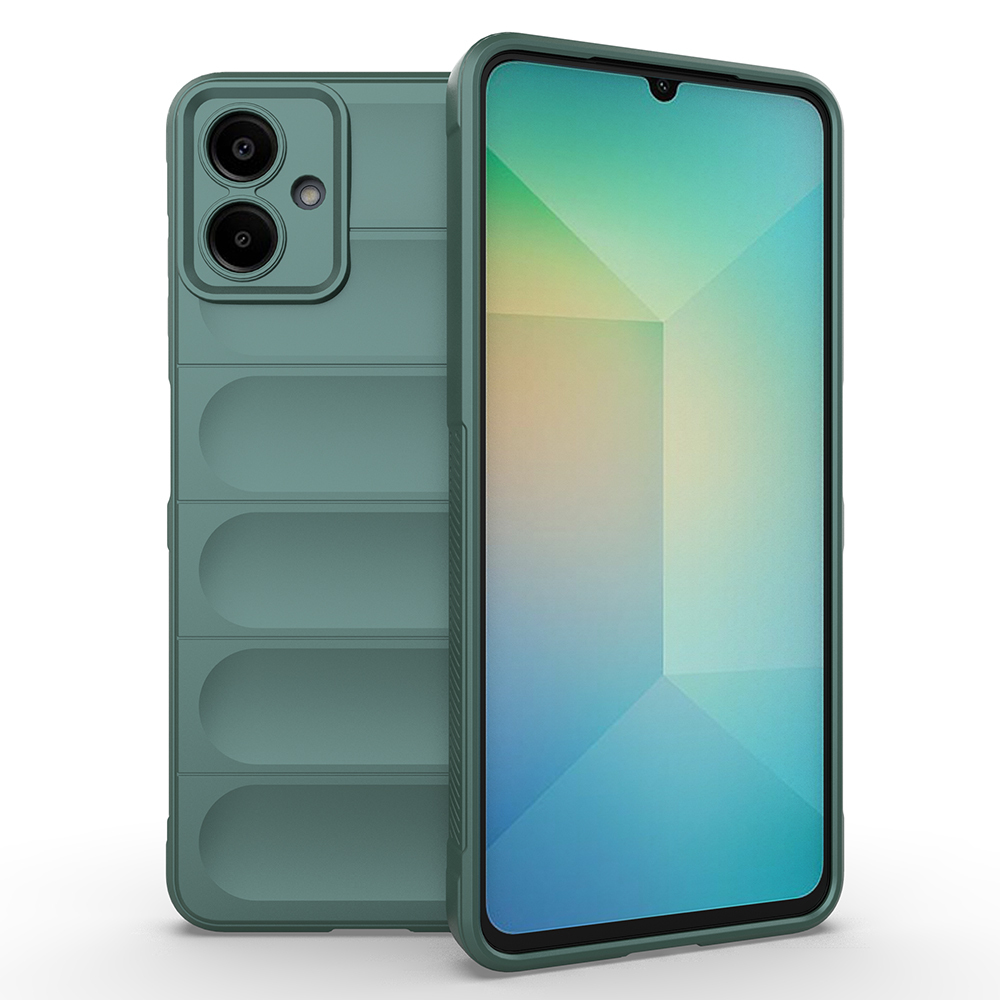 Galaxy A07 Kılıf Esnek TPU Oyuklu Arka Yüzey Tasarımlı Zore Etnik Silikon Kapak - Koyu Yeşil