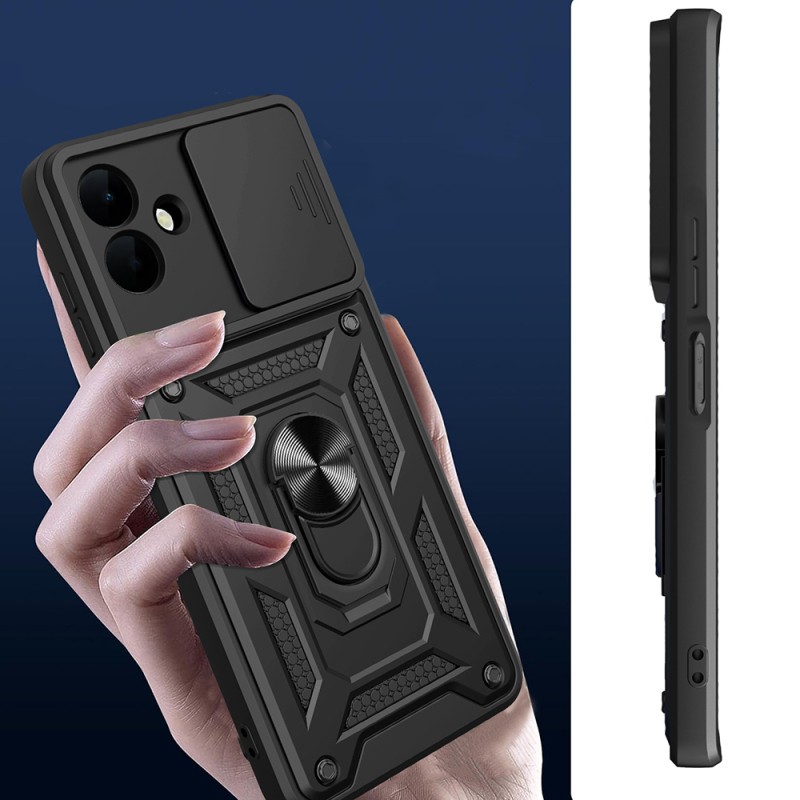 Galaxy A07 Kılıf Magnetik Standlı Kamera Korumalı Zore Sürgülü Vega Kapak - 7