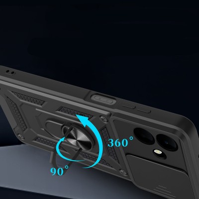 Galaxy A07 Kılıf Magnetik Standlı Kamera Korumalı Zore Sürgülü Vega Kapak - 8