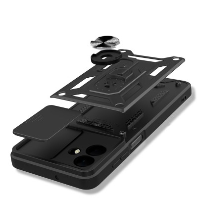 Galaxy A07 Kılıf Magnetik Standlı Kamera Korumalı Zore Sürgülü Vega Kapak - 4