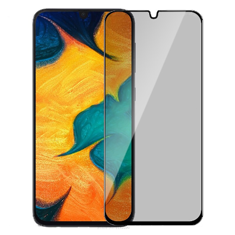 Huawei Y6 2019 Zore New 5D Privacy Temperli Ekran Koruyucu - Siyah