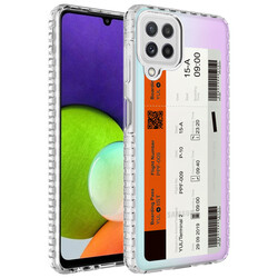 Galaxy A12 Case Airbag Edge Colorful Patterned Silicone Zore Elegans Cover - Zore
