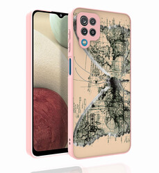 Galaxy A12 Case Patterned Camera Protected Glossy Zore Nora Cover - Zore