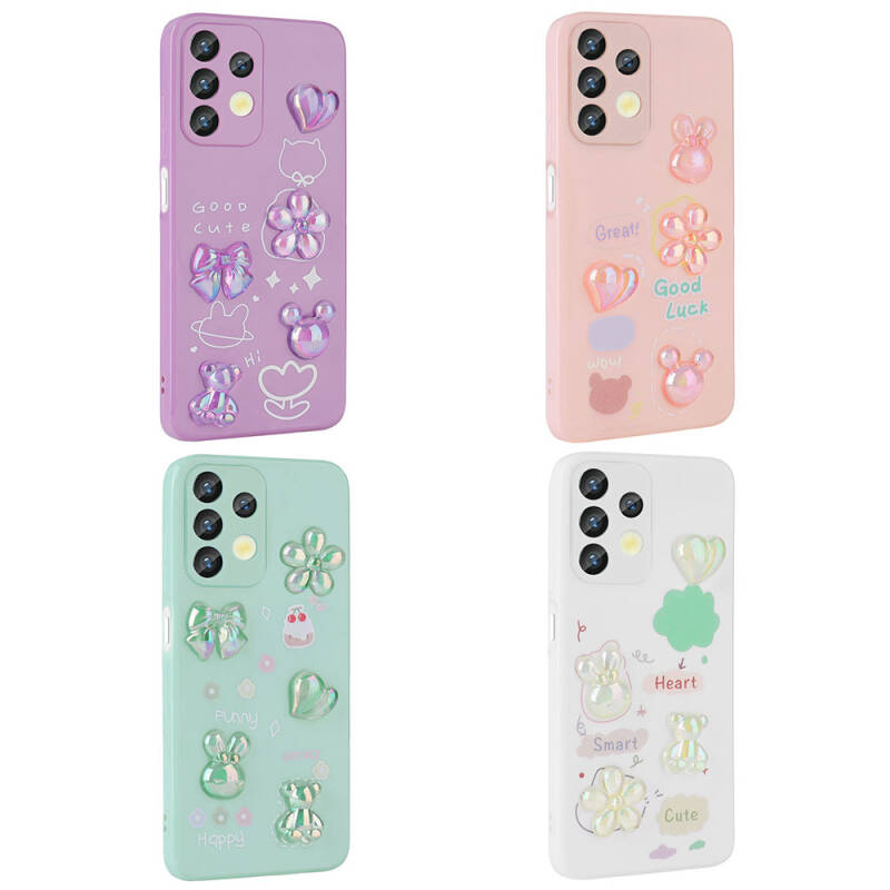 Galaxy A13 4G Kılıf Kabartma Figürlü Parlak Zore Toys Silikon Kapak - 2
