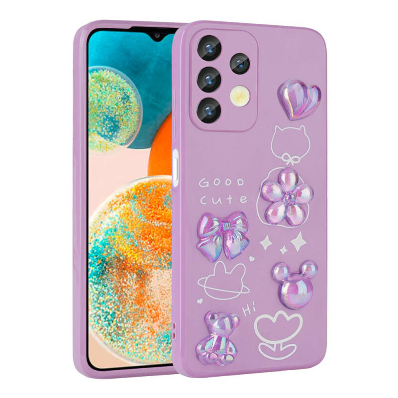 Galaxy A13 4G Kılıf Kabartma Figürlü Parlak Zore Toys Silikon Kapak - 1