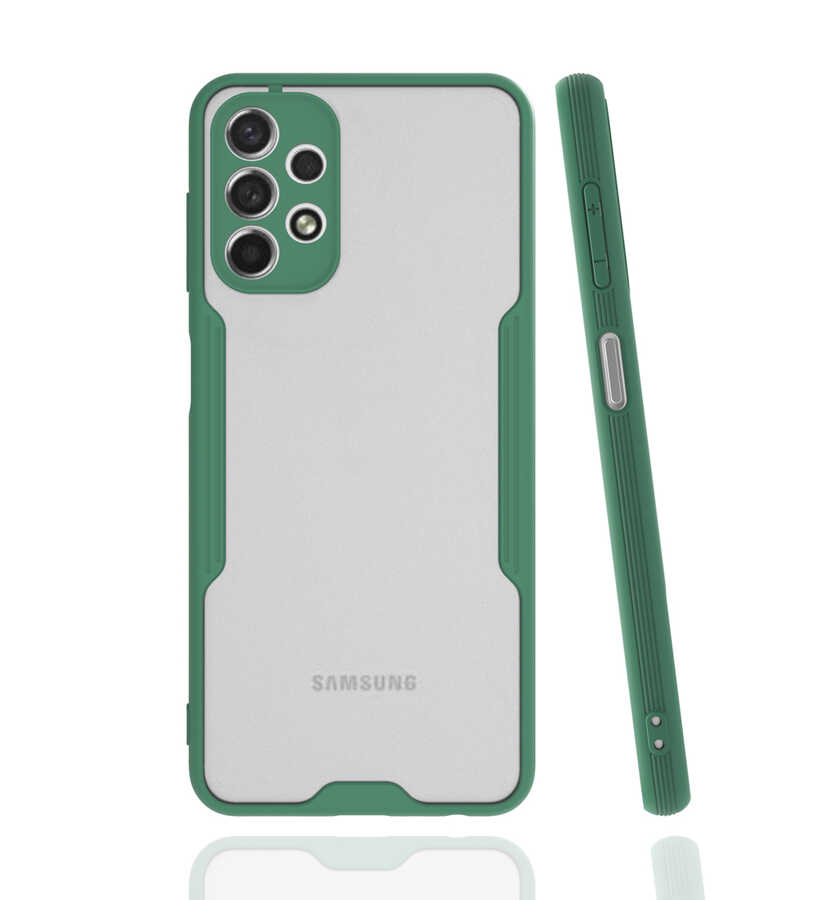 Galaxy A13 4G Kılıf Zore Parfe Kapak - Koyu Yeşil