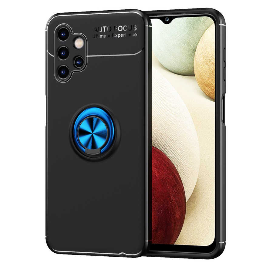 Galaxy A13 4G Kılıf Zore Ravel Silikon Kapak - Siyah-Mavi