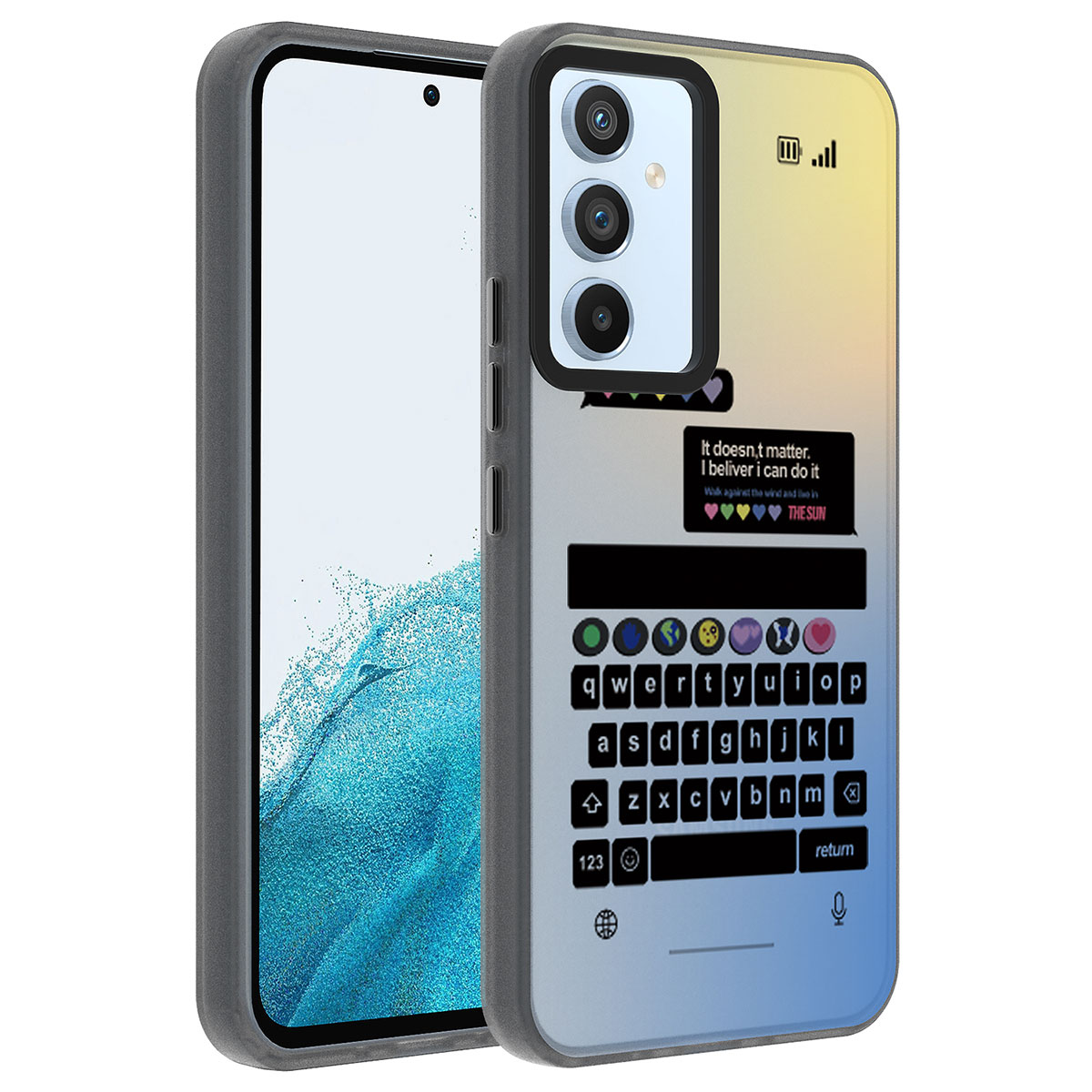 Galaxy A14 Kılıf Desenli Zore Dragon Sert Kapak - Klavye
