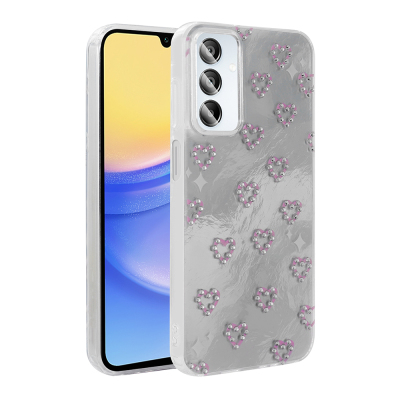 Galaxy A15 Case Camera Protection Figured Zore Ponti Silicone Cover - Zore