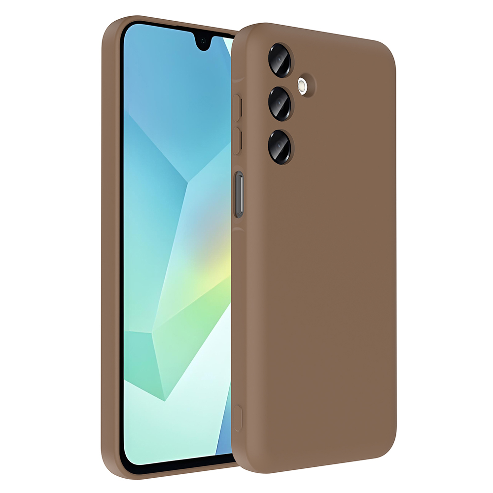 Galaxy A16 Kılıf Kamera Korumalı Kartlık Hazneli NXXA Vitra Kapak - Kahverengi