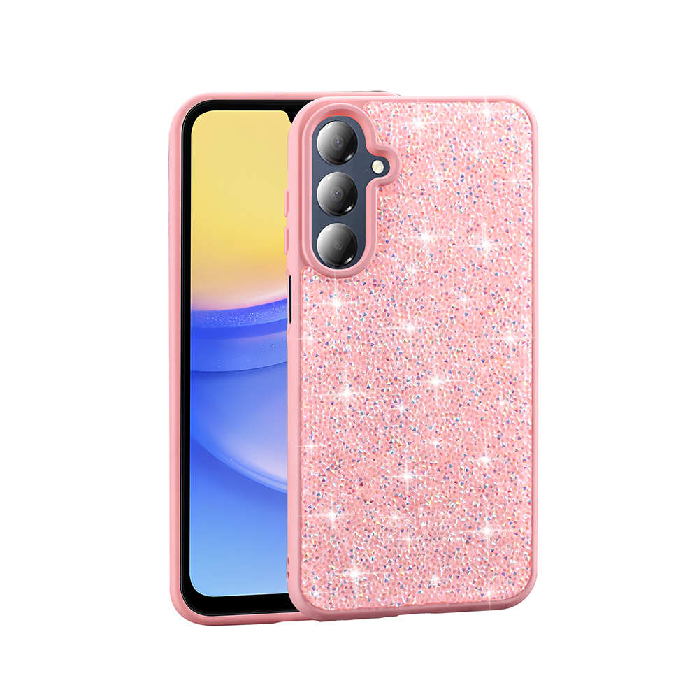 Galaxy A16 Kılıf Parlak Taşlı Tasarım NXXA Pırlanta Kapak - Pembe
