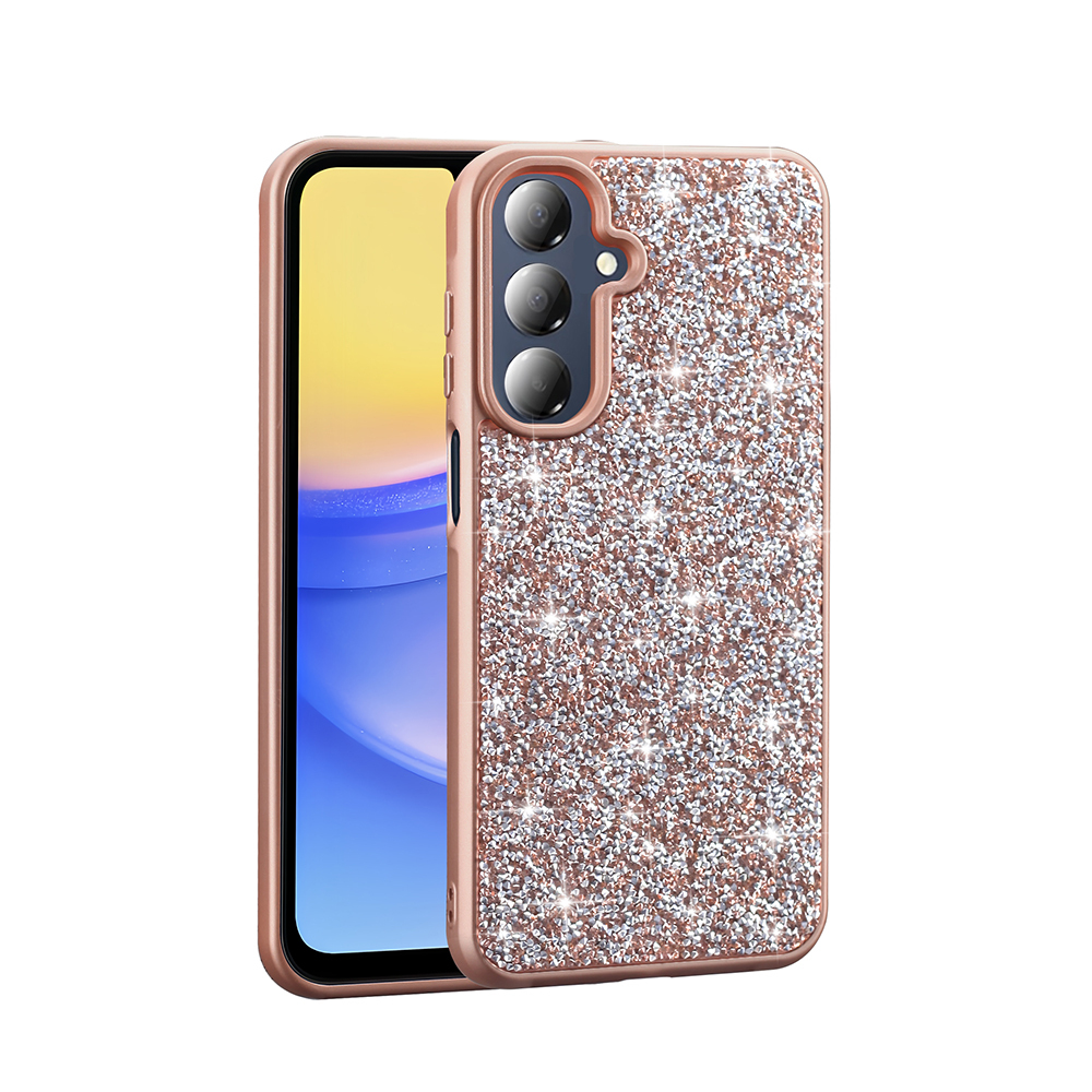 Galaxy A16 Kılıf Parlak Taşlı Tasarım NXXA Pırlanta Kapak - Gold
