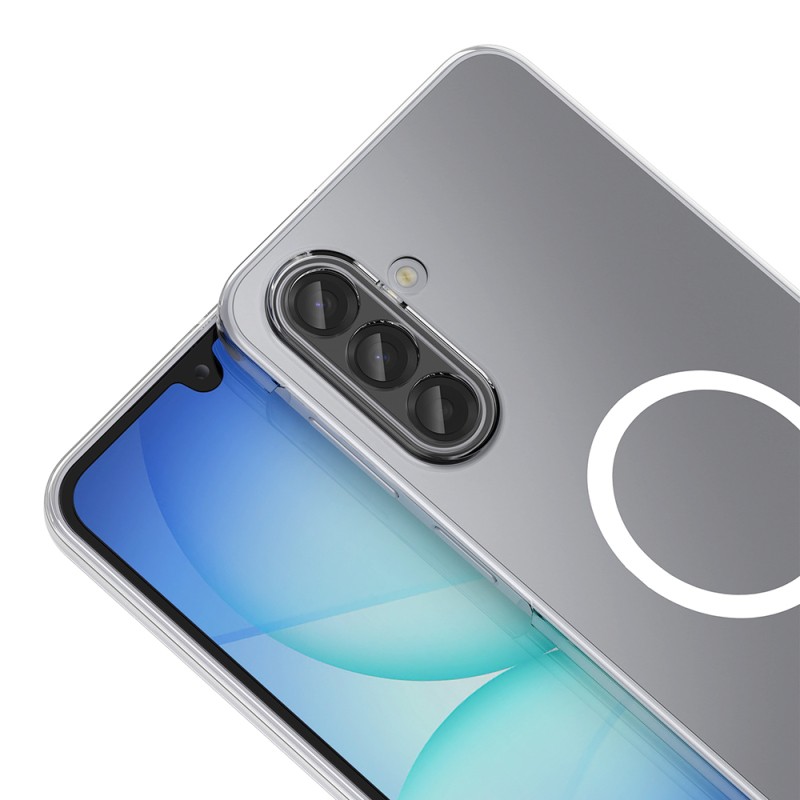 Galaxy A17 Kamera Korumalı M-Safe Şarj Özellikli Şeffaf Zore London Sert PC Kapak - 4