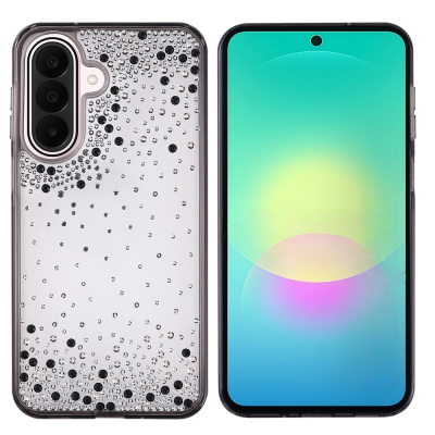 Galaxy A17 Kılıf Airbag Tasarımlı Damla Taşlı Şeffaf Zore Pera Silikon Kapak - Zore