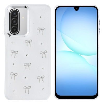 Galaxy A17 Kılıf Airbag Tasarımlı Simli Şeffaf Zore Kutup Kapak - Zore