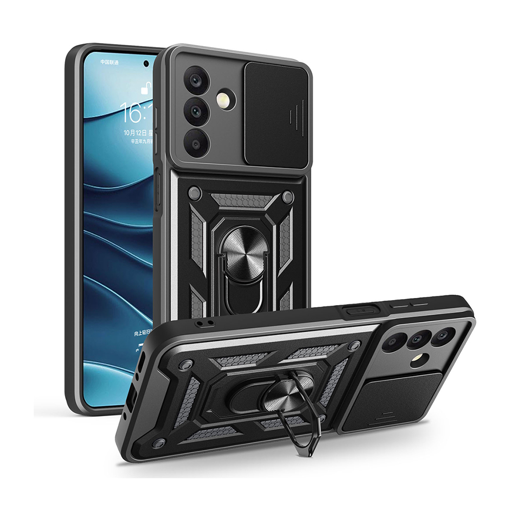 Galaxy A17 Klf Magnetik Standl Kamera Korumal Zore Srgl Vega Kapak - Siyah