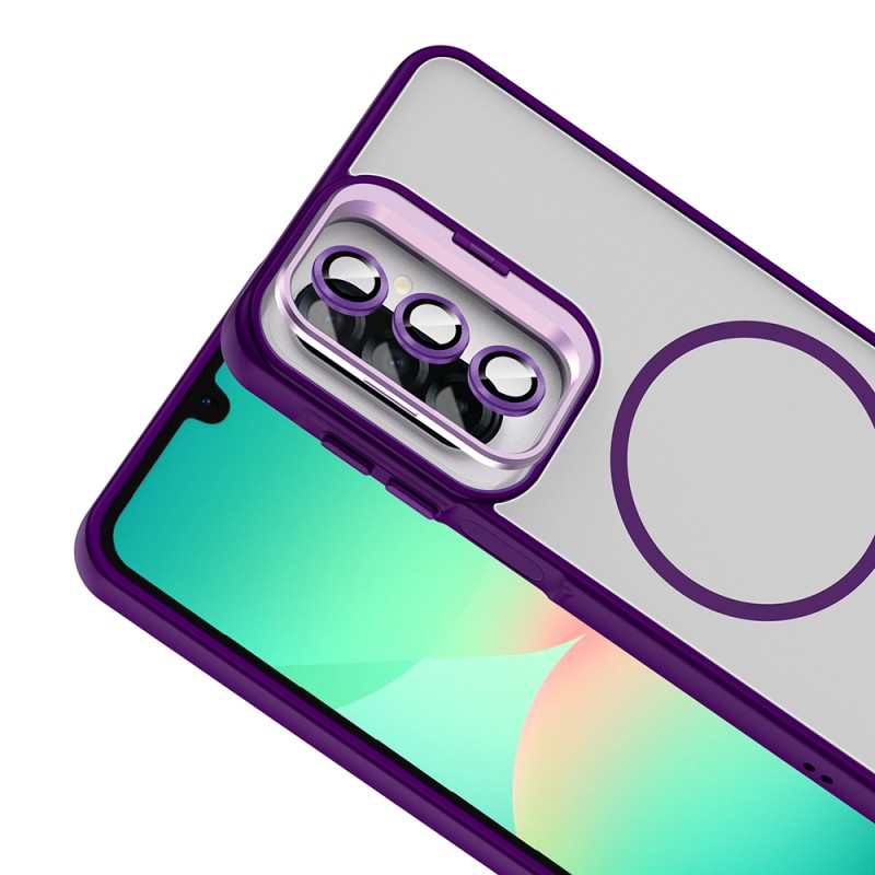 Galaxy A17 Kılıf Standlı ve Kamera Lens Hediyeli Zore Etro Kapak - 14