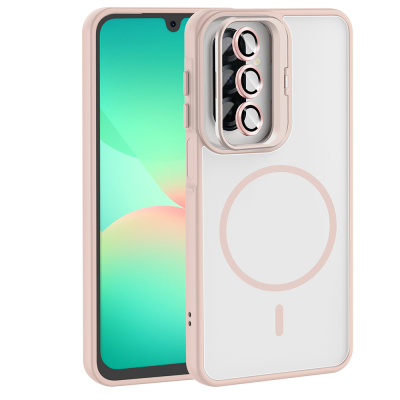 Galaxy A17 Kılıf Standlı ve Kamera Lens Hediyeli Zore Etro Kapak - Zore