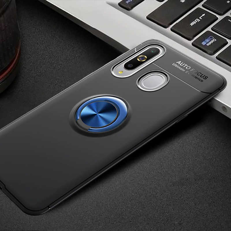 Galaxy A20S Kılıf Zore Ravel Silikon Kapak - Siyah-Mavi