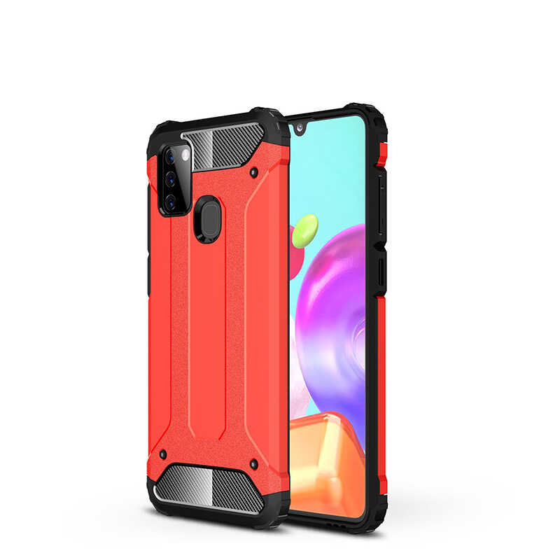 Galaxy A21S Kılıf Zore Crash Silikon Kapak - Kırmızı