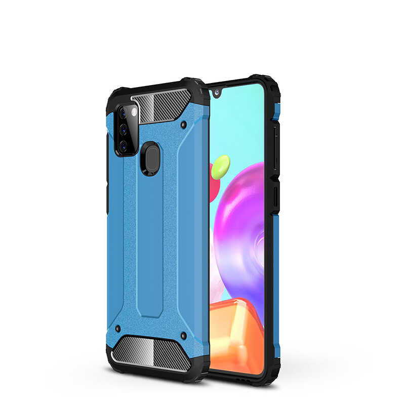 Galaxy A21S Kılıf Zore Crash Silikon Kapak - Mavi
