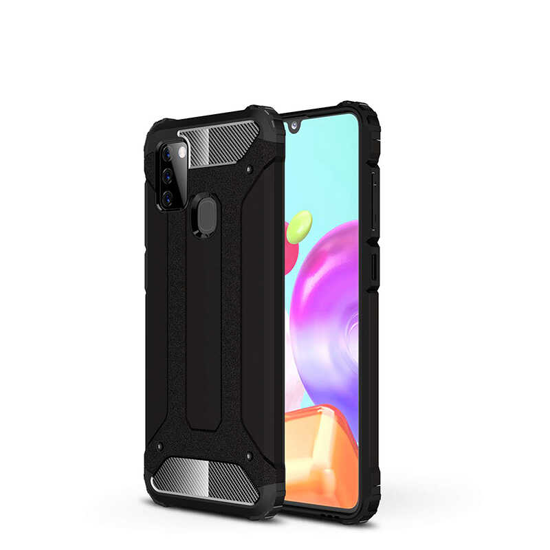 Galaxy A21S Kılıf Zore Crash Silikon Kapak - Siyah