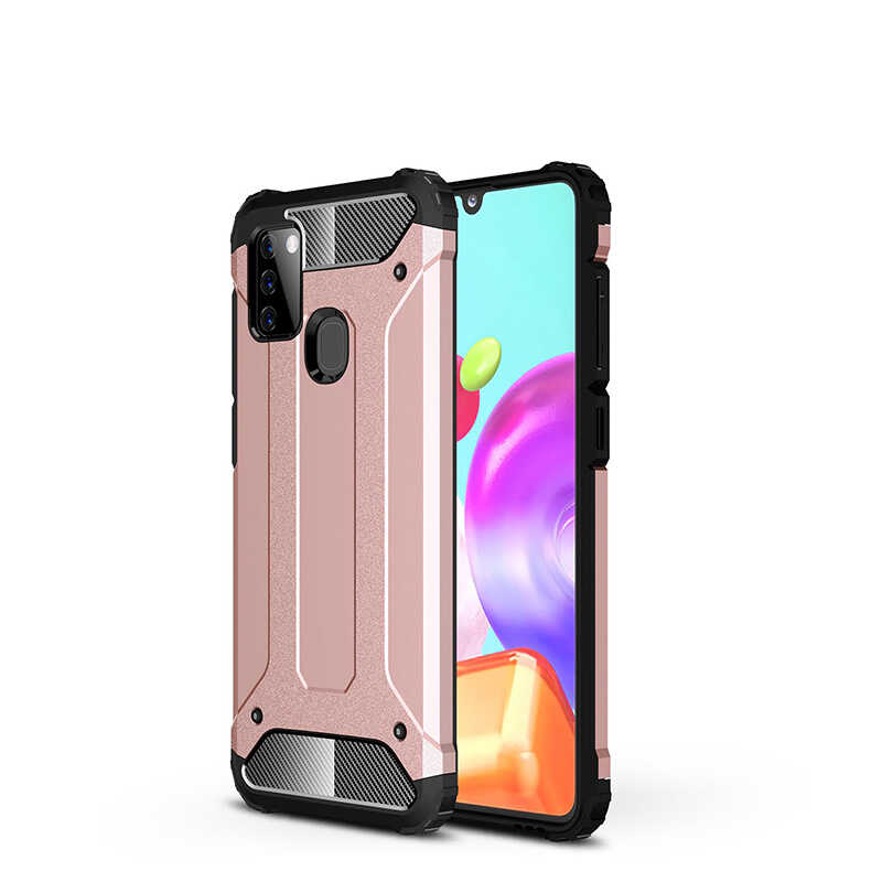 Galaxy A21S Kılıf Zore Crash Silikon Kapak - Rose Gold
