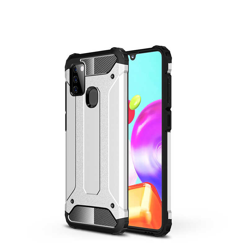 Galaxy A21S Kılıf Zore Crash Silikon Kapak - Gri