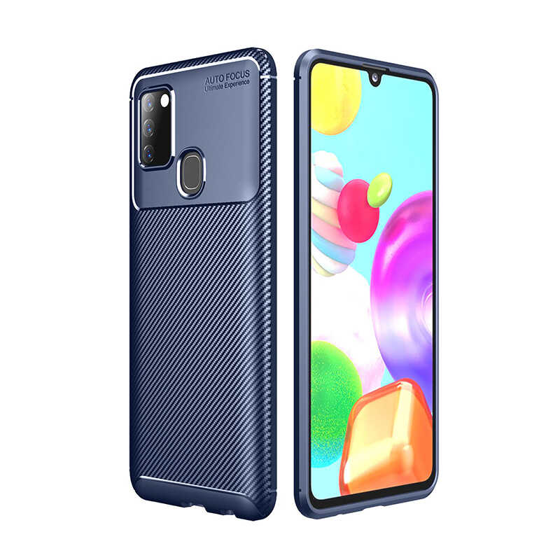 Galaxy A21S Kılıf Zore Negro Silikon Kapak - Lacivert