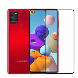 Galaxy A21S Zore Kenarları Kırılmaya Dayanıklı Cam Ekran Koruyucu - Zore
