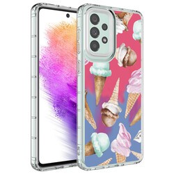 Galaxy A23 Kılıf Kamera Korumalı Renkli Desenli Sert Silikon Zore Korn Kapak - 10