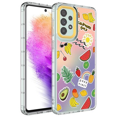 Galaxy A23 Kılıf Kamera Korumalı Renkli Desenli Sert Silikon Zore Korn Kapak - 5