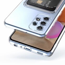 Galaxy A23 Kılıf Kartlıklı Şeffaf Zore Setra Clear Silikon Kapak - Thumbnail