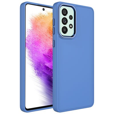 Galaxy A23 Kılıf Metal Çerçeve ve Buton Tasarımlı Silikon Zore Luna Kapak - 10