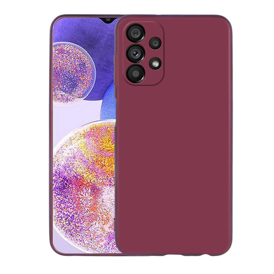 Galaxy A23 Kılıf Zore Premier Silikon Kapak - Mürdüm