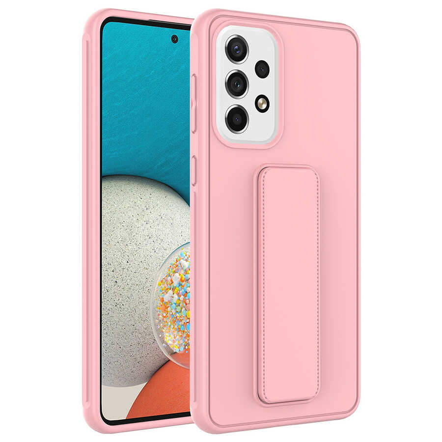Galaxy A23 Kılıf Zore Qstand Kapak - Pembe