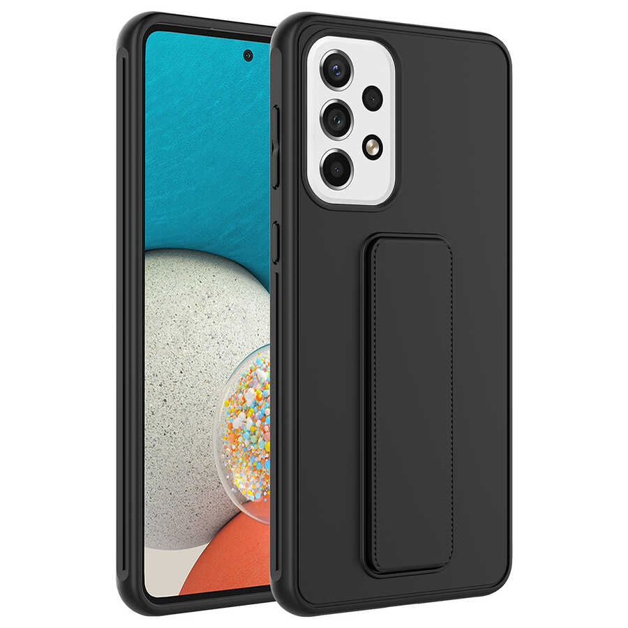 Galaxy A23 Kılıf Zore Qstand Kapak - Siyah