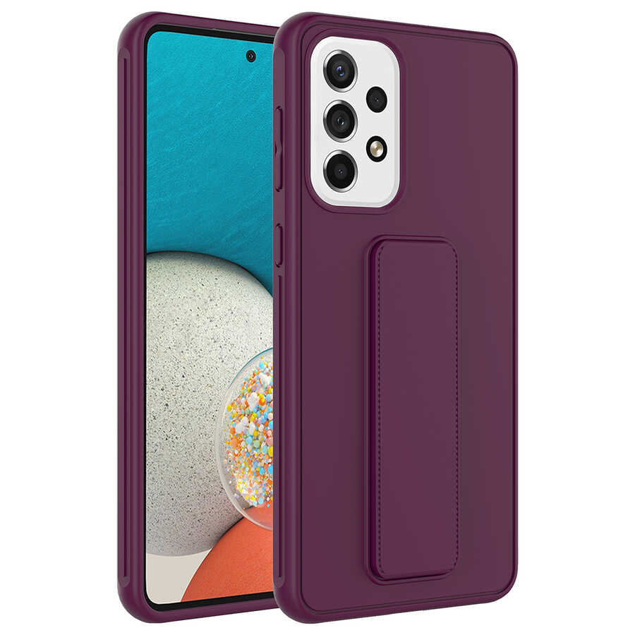 Galaxy A23 Kılıf Zore Qstand Kapak - Mürdüm