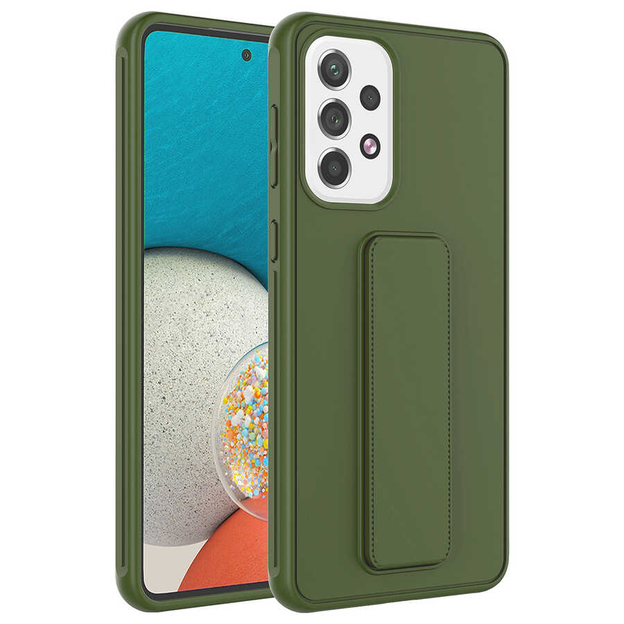 Galaxy A23 Kılıf Zore Qstand Kapak - Koyu Yeşil
