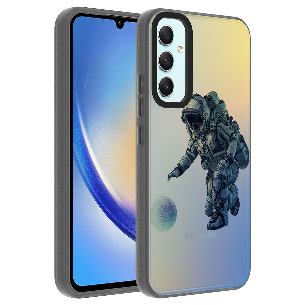 Galaxy A24 Kılıf Desenli Zore Dragon Sert Kapak - Astronot