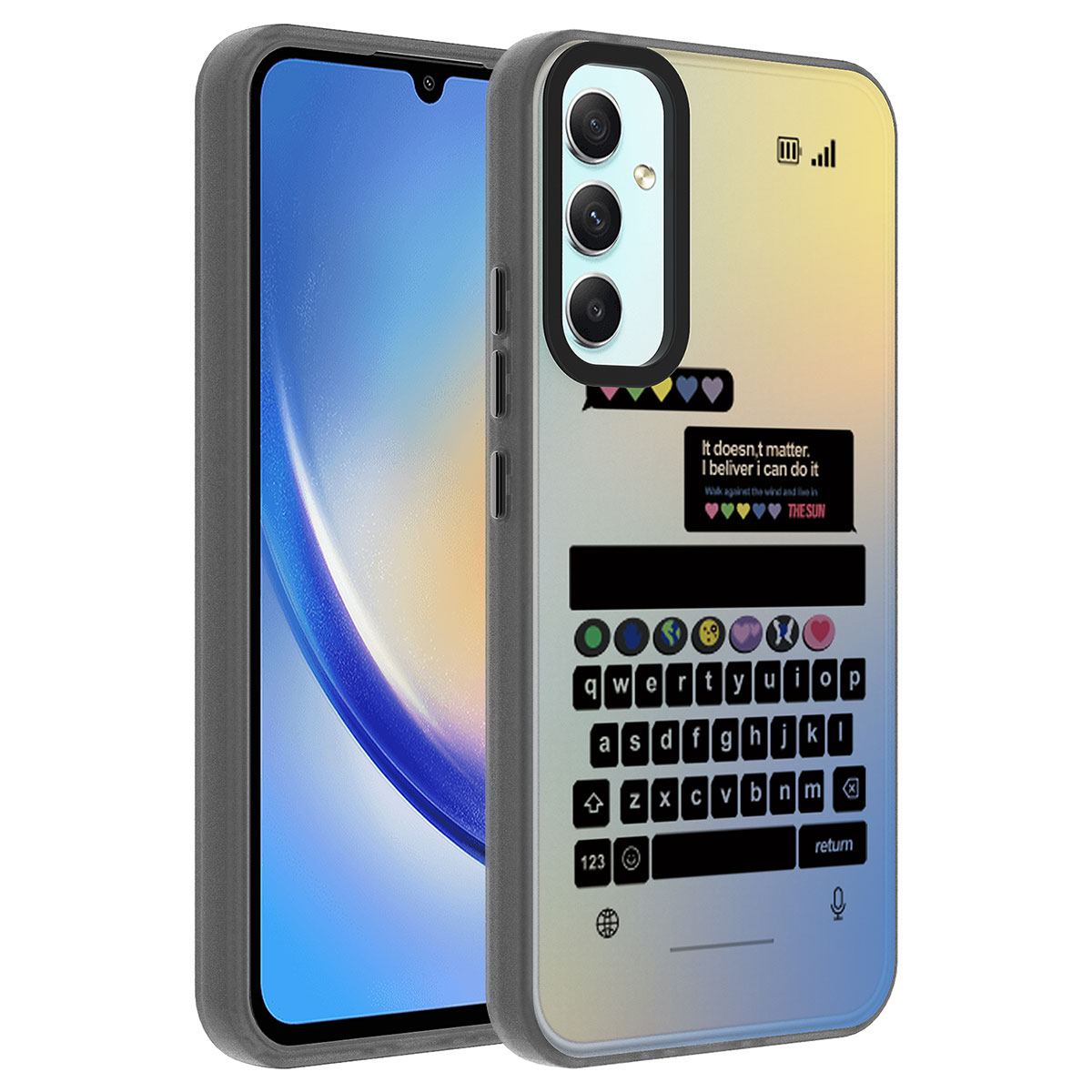 Galaxy A24 Kılıf Desenli Zore Dragon Sert Kapak - Klavye