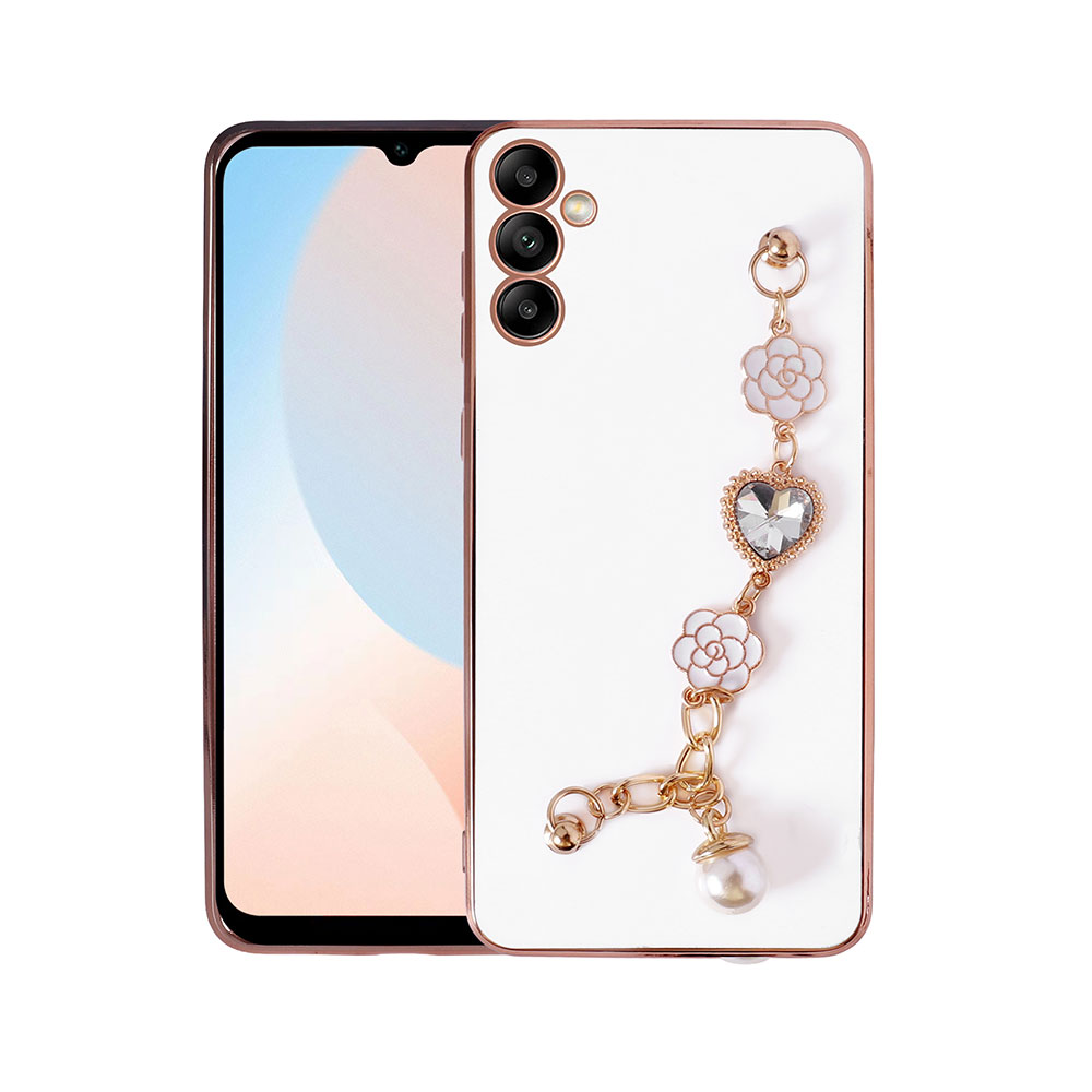 Galaxy A24 Kılıf El Tutamaçlı Kamera Korumalı Zore Taka Silikon Kapak - Beyaz