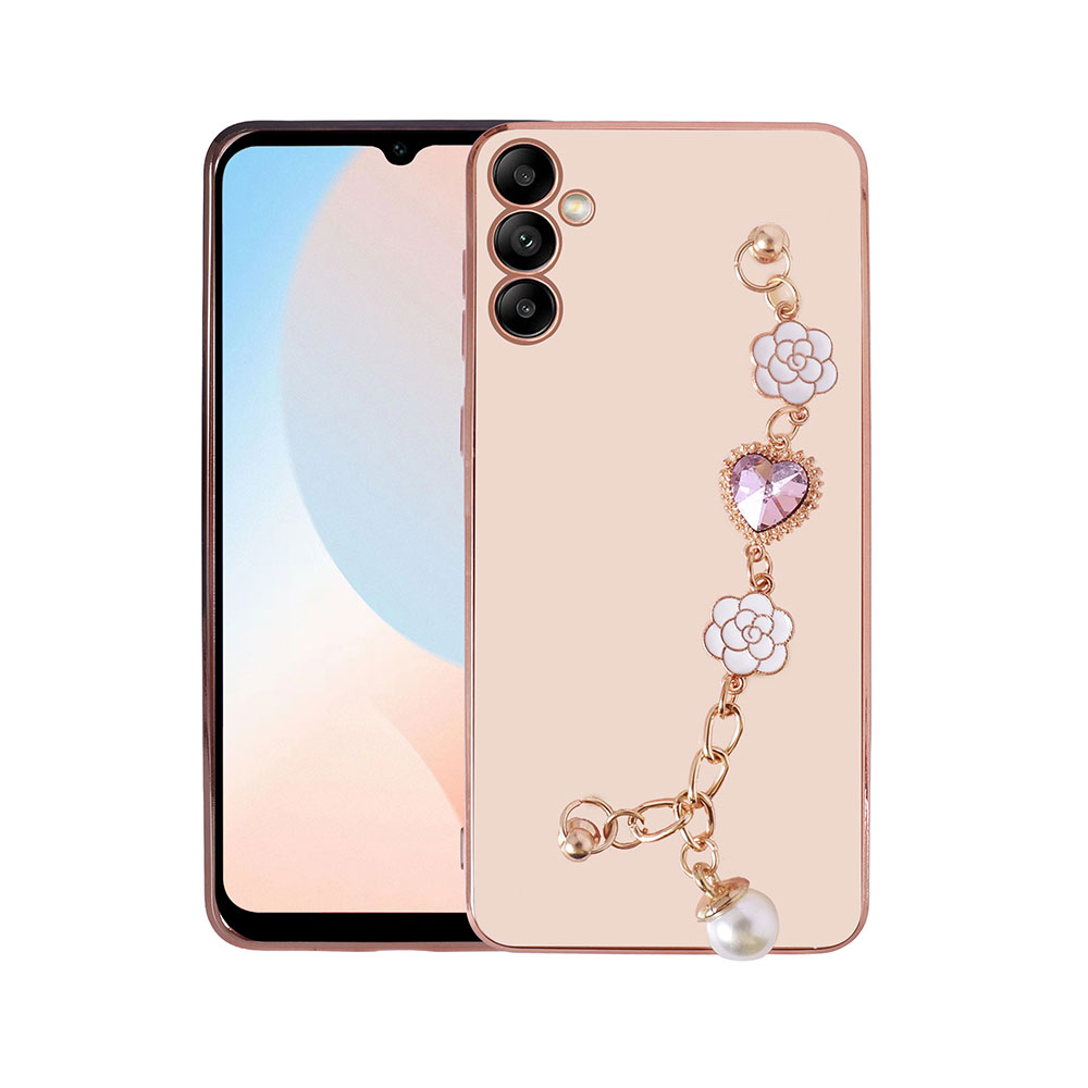 Galaxy A24 Kılıf El Tutamaçlı Kamera Korumalı Zore Taka Silikon Kapak - Pembe