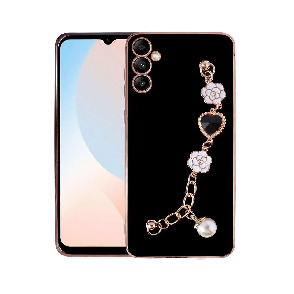 Galaxy A24 Kılıf El Tutamaçlı Kamera Korumalı Zore Taka Silikon Kapak - Siyah