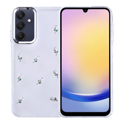 Galaxy A25 Kılıf Airbag Tasarımlı Simli Şeffaf Zore Kutup Kapak - Zore