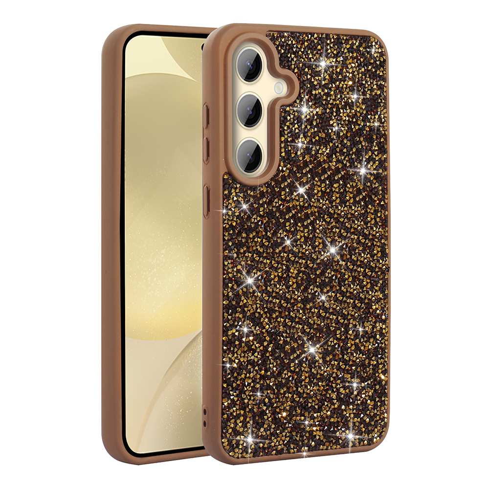 Galaxy A25 Kılıf Parlak Taşlı Tasarım NXXA Pırlanta Kapak - Gold