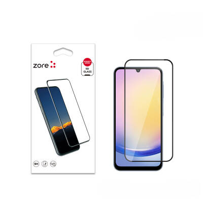 Galaxy A25 Zore Kenarları Kırılmaya Dayanıklı Cam Ekran Koruyucu - Zore